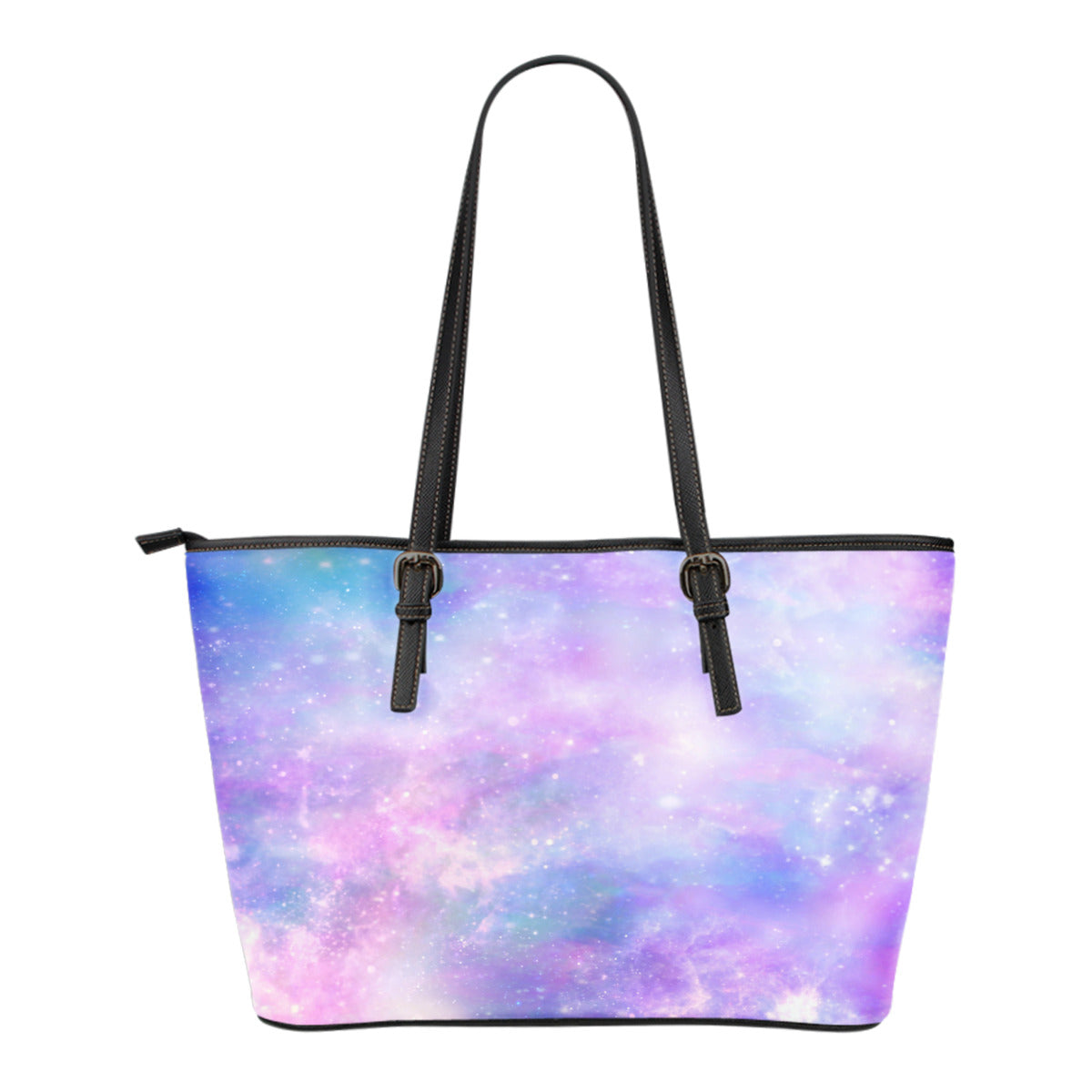 Pastel Galaxy Themed Design C10 Women Small Leather Tote Bag