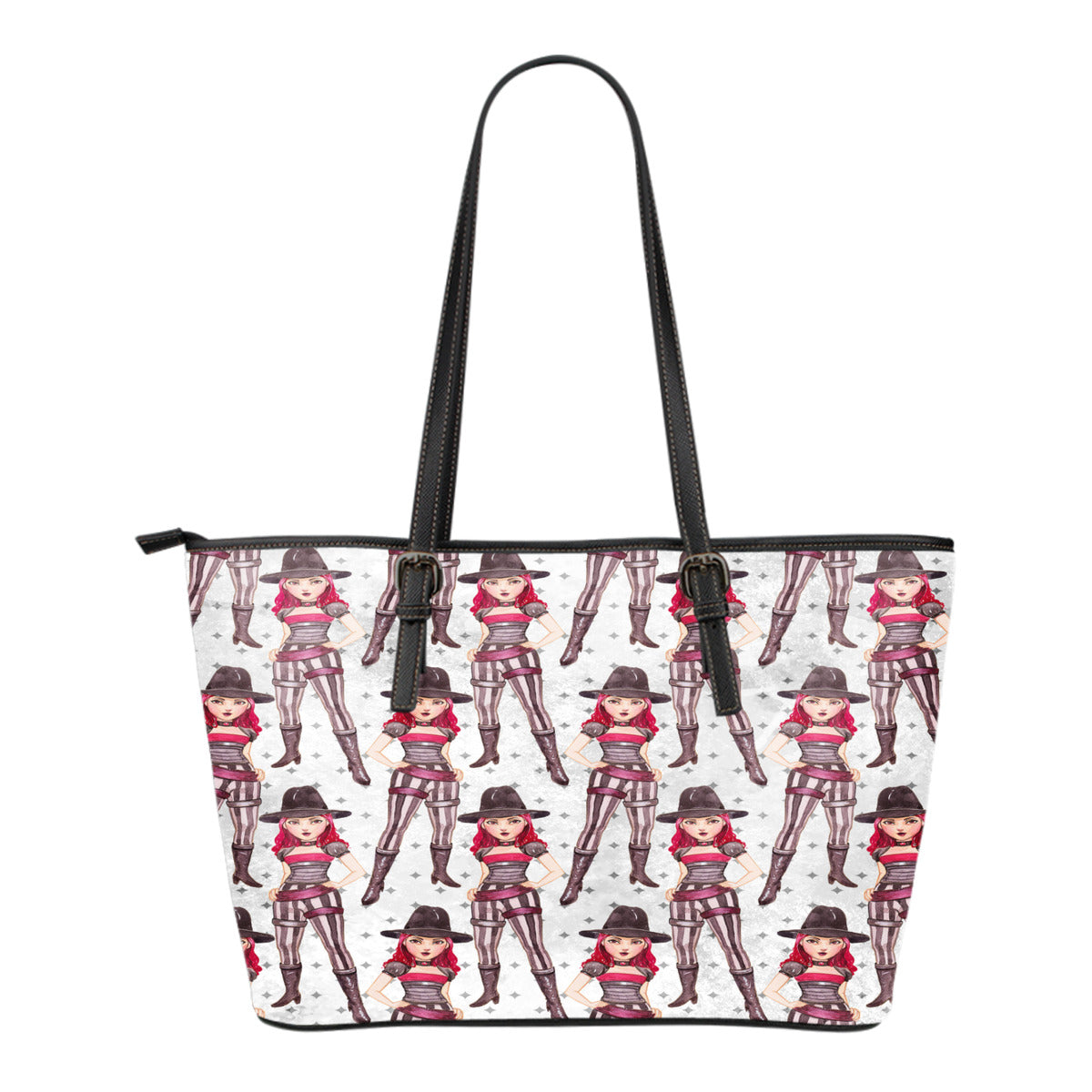 Vampire Themed Design C1 Women Small Leather Tote Bag