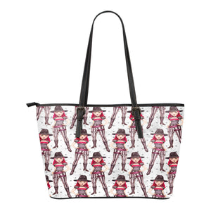 Vampire Themed Design C1 Women Small Leather Tote Bag