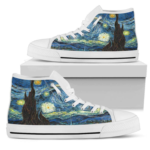 Vincent Van Gogh Starry Night Womens High Top Shoes - STUDIO 11 COUTURE