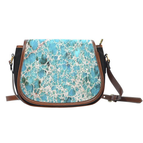 Marble (G2) Crossbody Shoulder Canvas Leather Saddle Bag