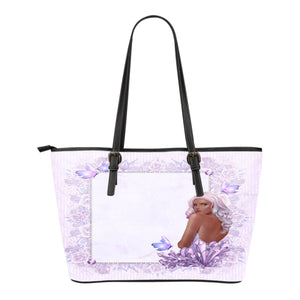 Lady Butterfly Themed Design C13 Women Large Leather Tote Bag