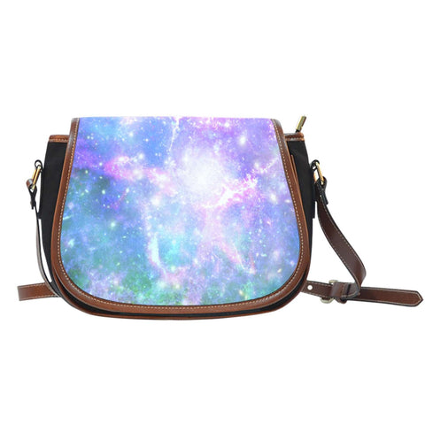 Galaxy Pastel 3 Crossbody Shoulder Canvas Leather Saddle Bag - STUDIO 11 COUTURE