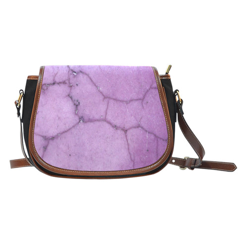 Marble (G1) Crossbody Shoulder Canvas Leather Saddle Bag