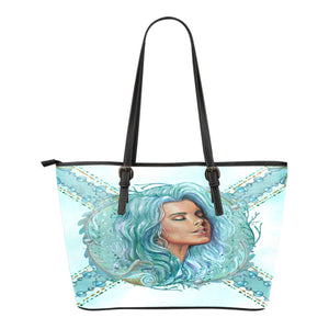 Summer Mermaid Themed Design C3 Women Small Leather Tote Bag
