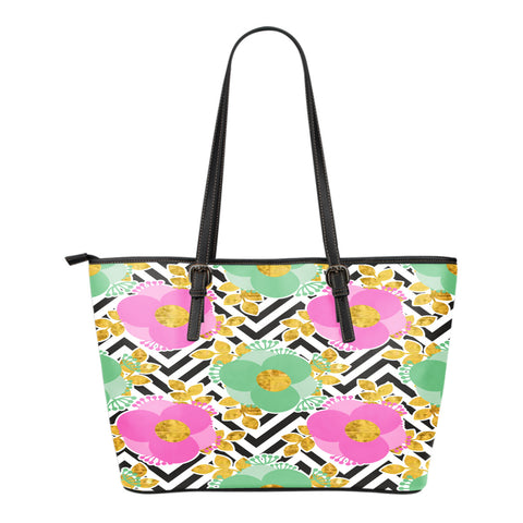 Floral Springs 3 Themed Design C7 Women Large Leather Tote Bag
