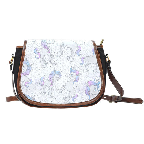Unicorn Fantasy Crossbody Shoulder Canvas Leather Saddle Bag - STUDIO 11 COUTURE