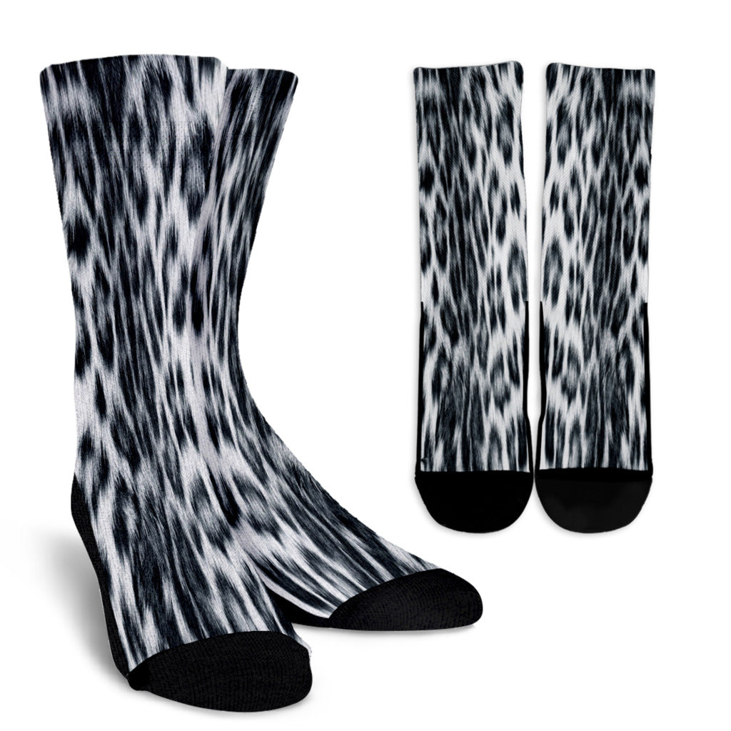 Snow Leopard Skin Crew Socks