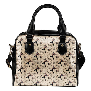 Candy Themed Design #A7c Women Fashion Shoulder Handbag Black Vegan Faux Leather