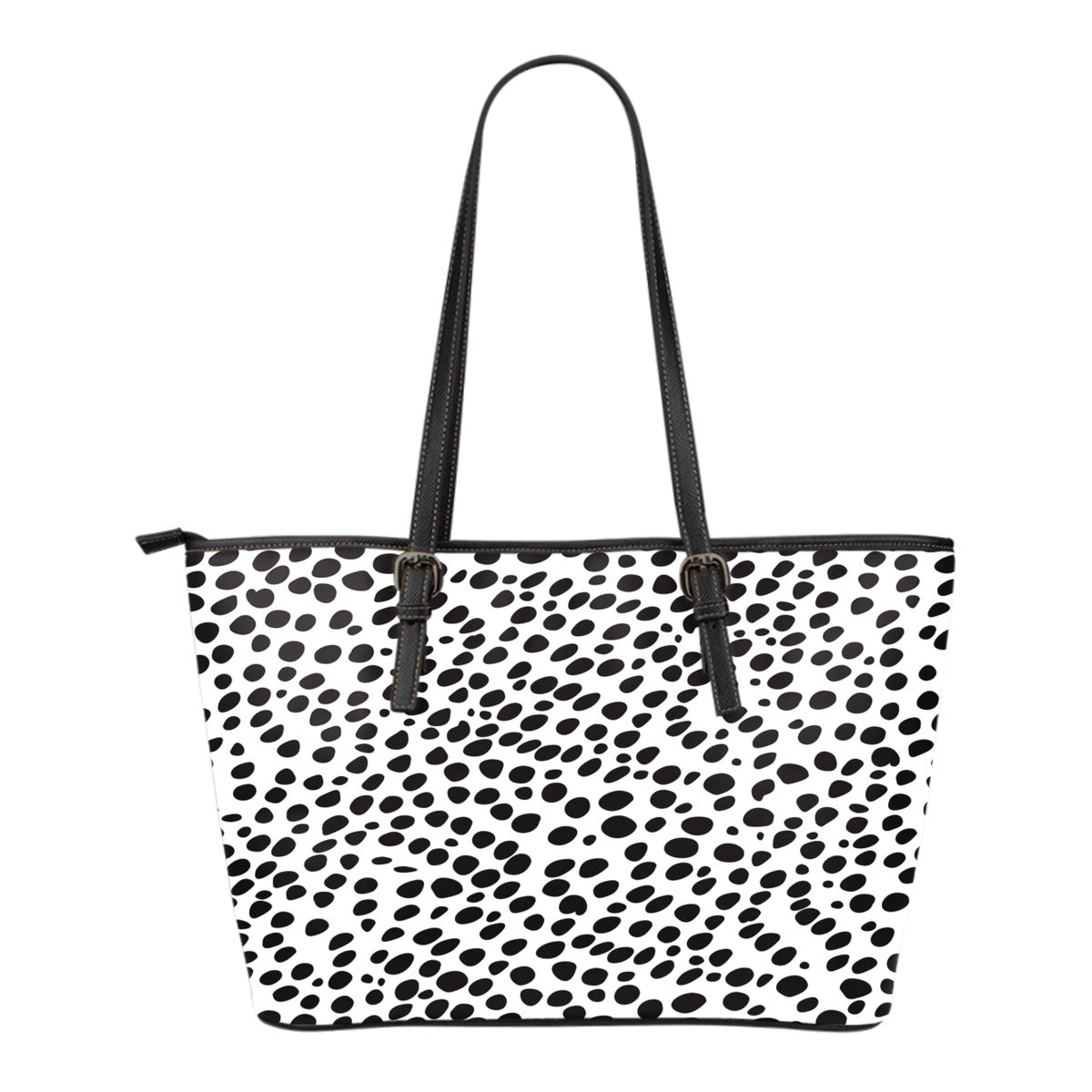 Animal Print BW Themed Design C2 Women Small Leather Tote Bag