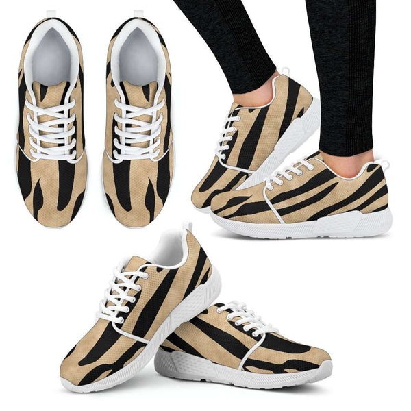 White Tiger Skin Womens Athletic Sneakers - STUDIO 11 COUTURE