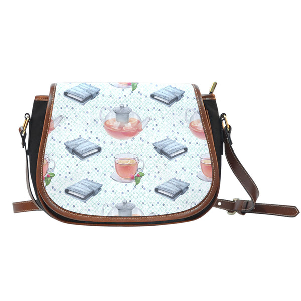 Christmas Themed Design A4 Crossbody Shoulder Canvas Leather Saddle Bag
