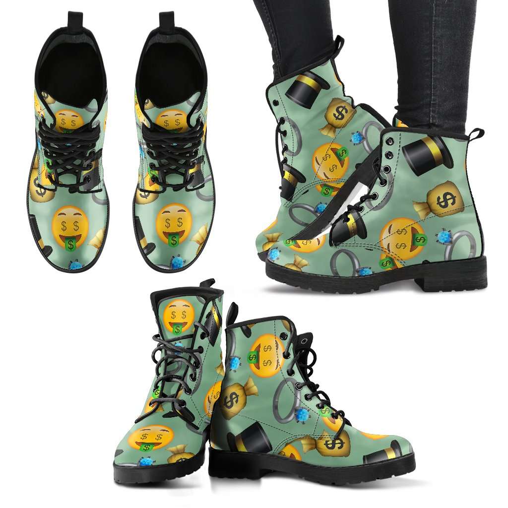 Emoji Money Womens Leather Boots