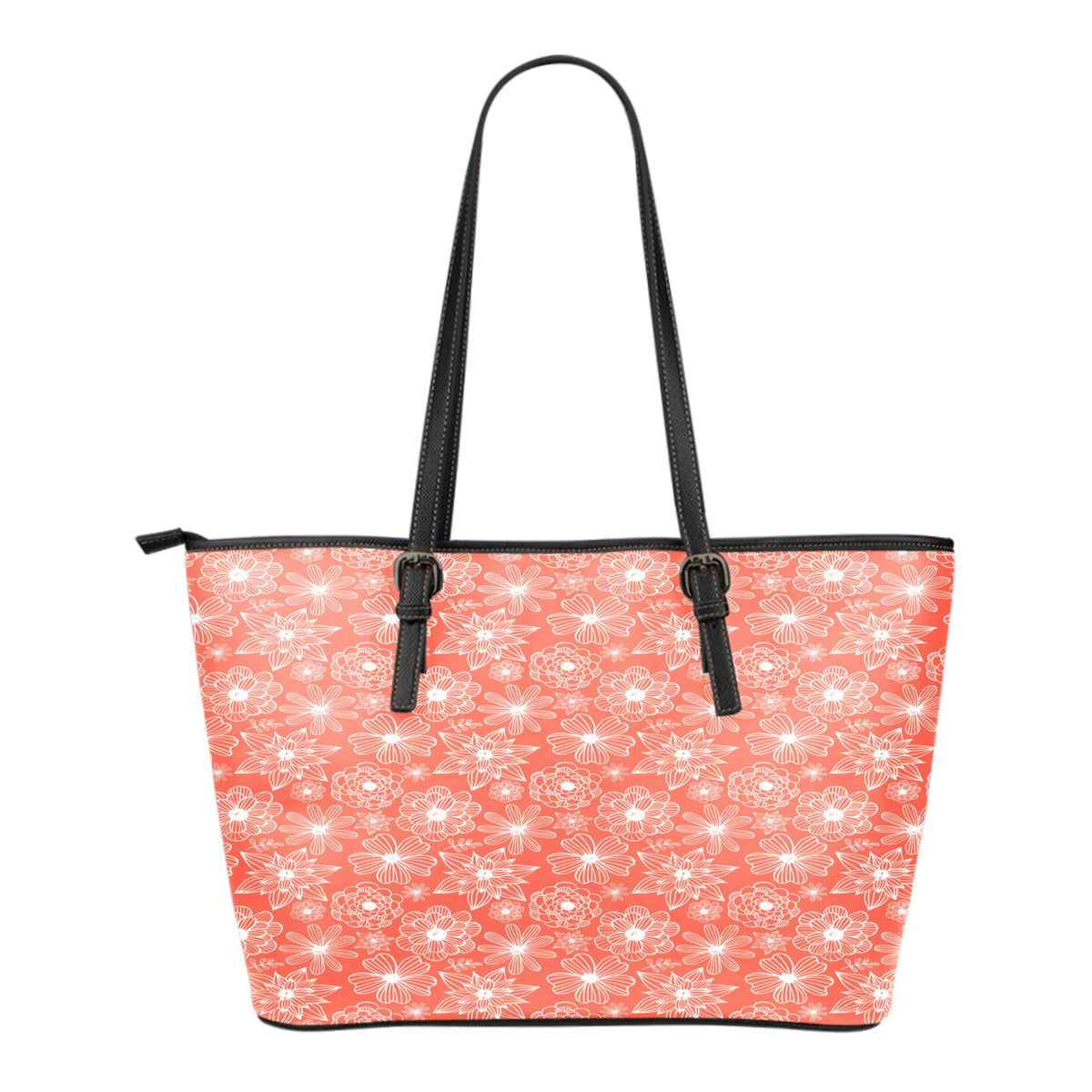 Floral Springs Themed Design C4 Women Large Leather Tote Bag