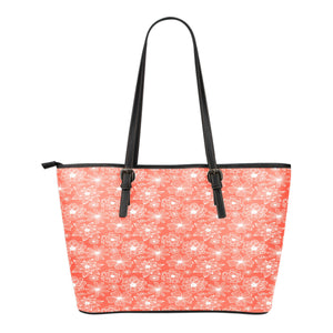 Floral Springs Themed Design C4 Women Large Leather Tote Bag