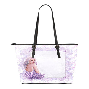 Lady Butterfly Themed Design C14 Women Large Leather Tote Bag
