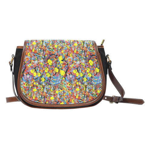 Candy Themed Design #7b Crossbody Shoulder Canvas Leather Saddle Bag