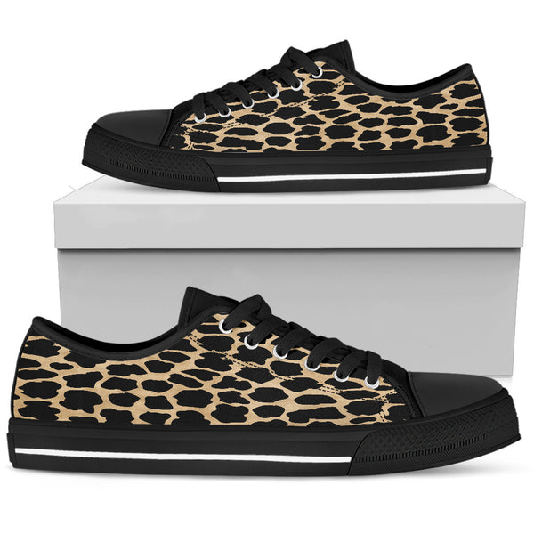 White Leopard Skin Womens Low Top Shoes - STUDIO 11 COUTURE