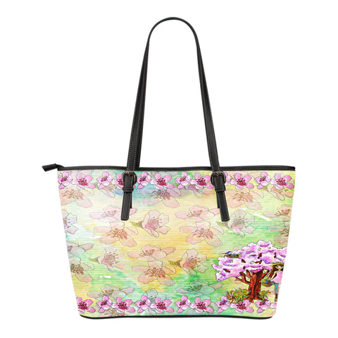 Spring Paper Themed Design C10 Women Small Leather Tote Bag