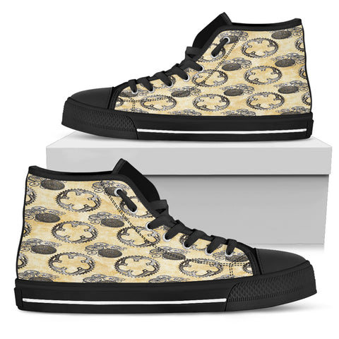 Old Television Steampunk Women High Top Shoes - STUDIO 11 COUTURE