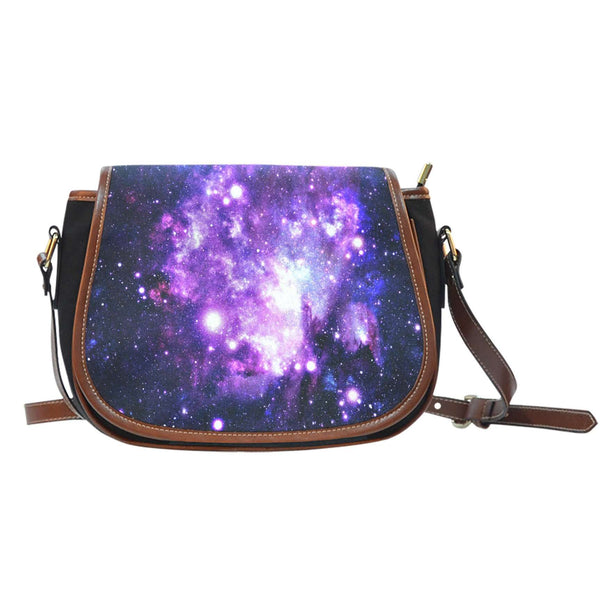 Galaxy 2 Crossbody Shoulder Canvas Leather Saddle Bag - STUDIO 11 COUTURE