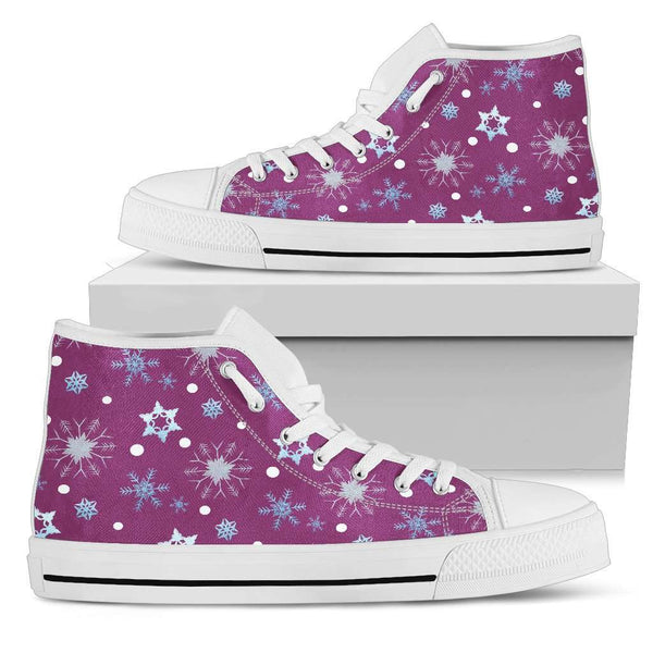 Frozen Snowing Womens High Top Shoes - STUDIO 11 COUTURE