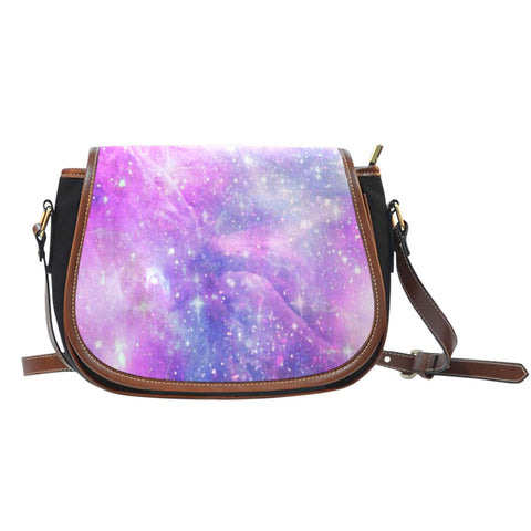 Galaxy Pastel Crossbody Shoulder Canvas Leather Saddle Bag - STUDIO 11 COUTURE