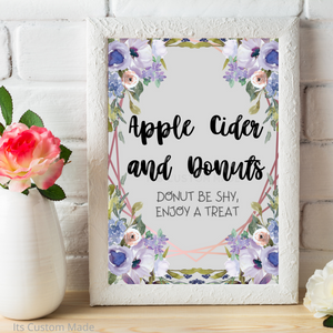 Apple Cider and Donuts Sign/ Wedding Signs For Your Wedding/ Bar Signs/ Wedding Party Decorations/ Wedding Printable Sign