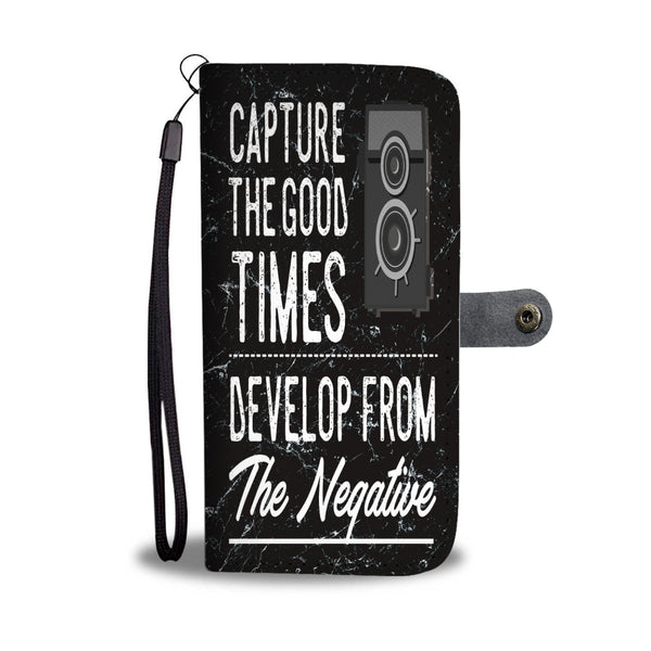 Custom Phone Wallet Available For All Phone Models Capture The Good Times Develop From The Negative Phone Wallet
