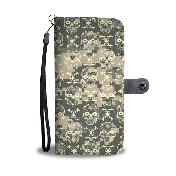Custom Phone Wallet Available For All Phone Models Camo Skull Phone Wallet