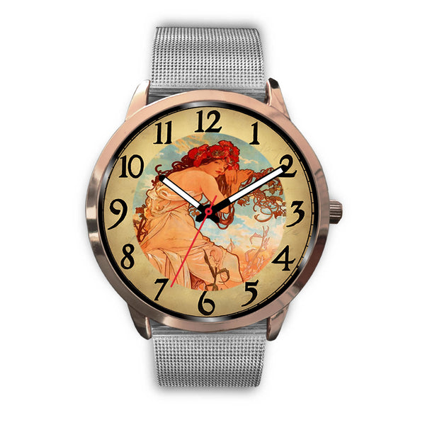 Limited Edition Vintage Inspired Custom Watch Alfred Mucha Clock 1.4