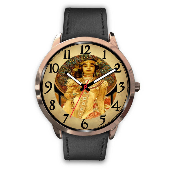 Limited Edition Vintage Inspired Custom Watch Alfred Mucha Clock 1.15