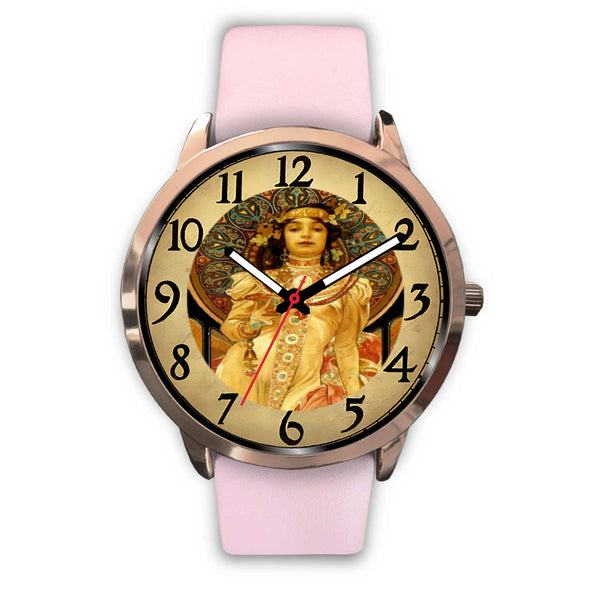 Limited Edition Vintage Inspired Custom Watch Alfred Mucha Clock 1.15
