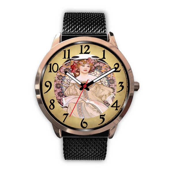 Limited Edition Vintage Inspired Custom Watch Alfred Mucha Clock 1.18