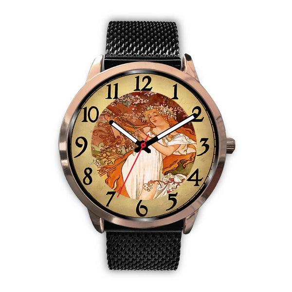 Limited Edition Vintage Inspired Custom Watch Alfred Mucha Clock 1.19