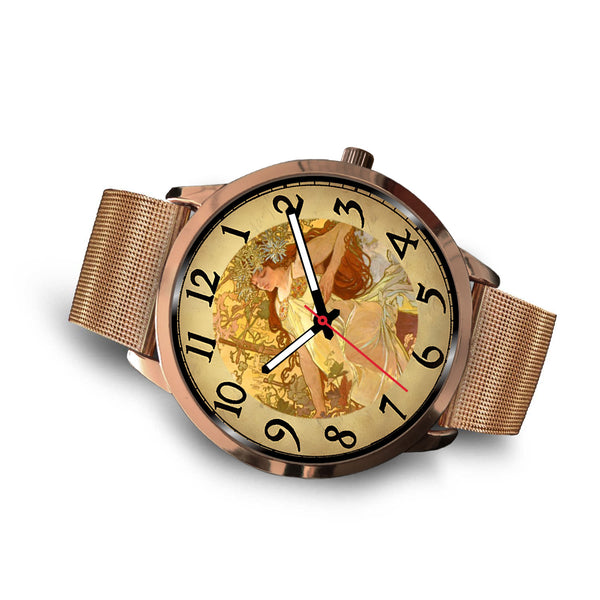 Limited Edition Vintage Inspired Custom Watch Alfred Mucha Clock 1.25