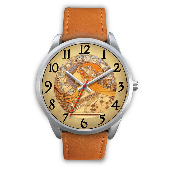 Limited Edition Vintage Inspired Custom Watch Alfred Mucha Clock 1.16