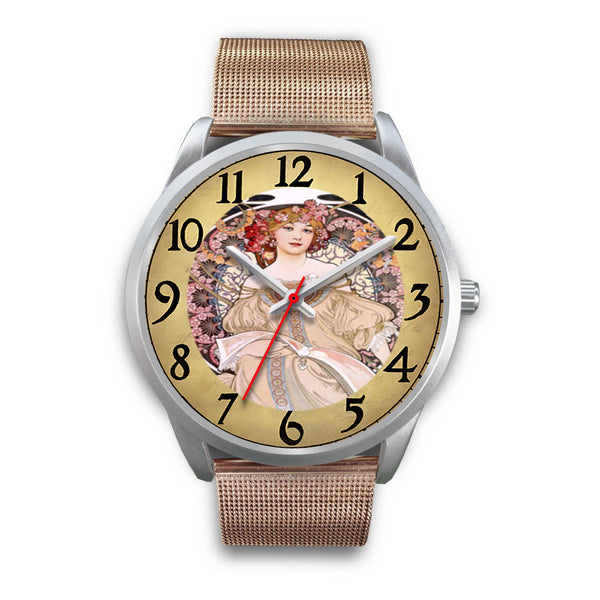 Limited Edition Vintage Inspired Custom Watch Alfred Mucha Clock 1.18