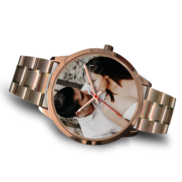 Personalized, Custom Design Your Own Wedding Watch Rose Gold Y1 With Your Personal Memory Photo, Gift For Her, Gift For Him