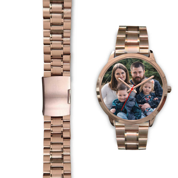 Personalized, Custom Design Your Own Family Watch S3 Rose Gold With Your Personal Memory Photo, Gift For Her, Gift For Him