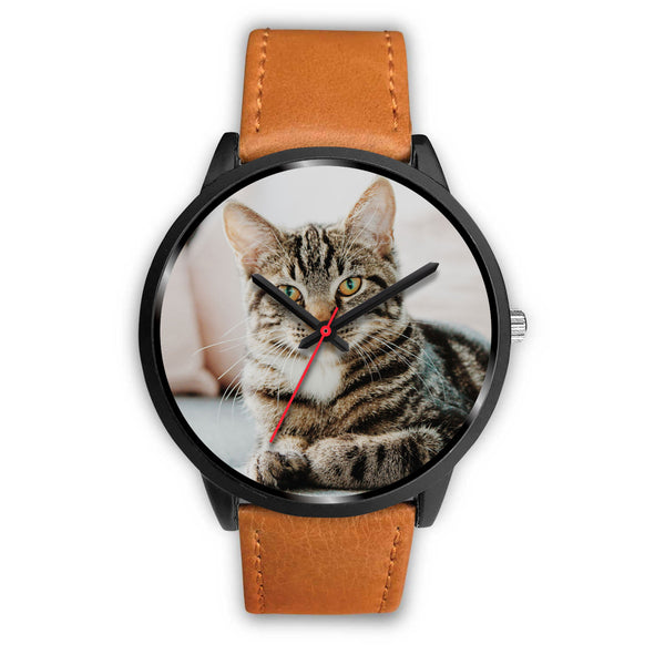 Personalized, Custom Design Your Own Black Watch Cat A1 With Your Personal Memory Photo, Gift For Her, Gift For Him