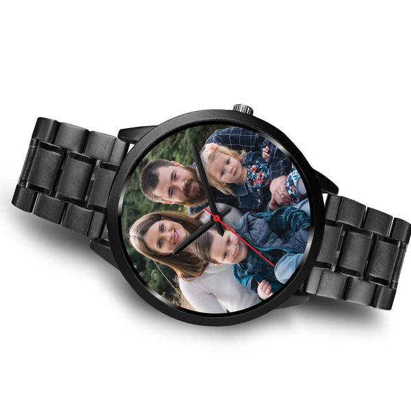 Personalized, Custom Design Your Own Family Watch S2 Black With Your Personal Memory Photo, Gift For Her, Gift For Him
