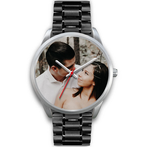 Personalized, Custom Design Your Own Wedding Watch Black Y3 With Your Personal Memory Photo, Gift For Her, Gift For Him