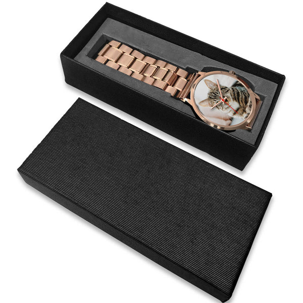 Personalized, Custom Design Your Own Rose Gold Watch Cat A3 With Your Personal Memory Photo, Gift For Her, Gift For Him