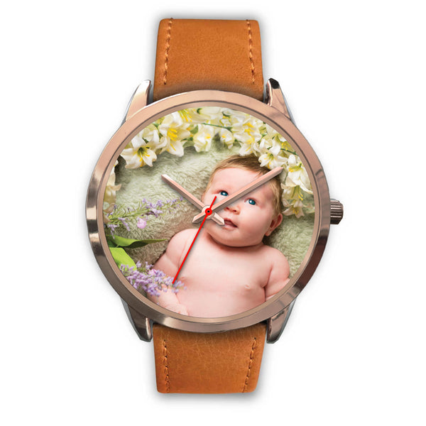 Personalized, Custom Design Your Own Rose Gold Watch B1 Your Personal Baby Memory Photo, Gift For Her, Gift For Him