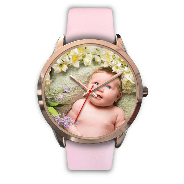 Personalized, Custom Design Your Own Rose Gold Watch B1 Your Personal Baby Memory Photo, Gift For Her, Gift For Him