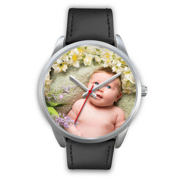 Personalized, Custom Design Your Own Silver Watch B2 Your Personal Baby Memory Photo, Gift For Her, Gift For Him