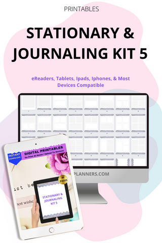 Watercolor Border Stationary Kit Bundle, Journaling, Scrapbooking, Junk Journal, Planner, Binder Inserts, Stationary. RS22-3e