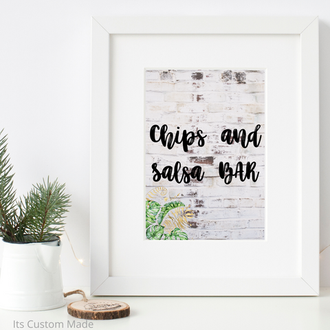 Chips and Salsa Sign/ Wedding Signs For Your Wedding/ Bar Signs/ Wedding Party Decorations/ Wedding Printable Sign