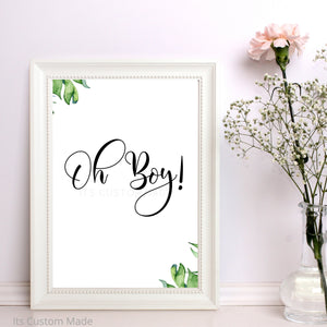 Oh Boy Baby Shower Party Decor Sing - Amazing Oh Boy Baby Shower Decor Sign - Greenery Baby Shower Decorations Sign - Eucalyptus Baby Shower Decor Party Sign - Oh Boy Decorations Sign